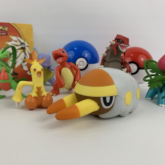 Pokemon Figures Lot Ivysaur Grovyle Wartortle Charmeleon Poke Ball Tomy Figures - Picture 9 of 16
